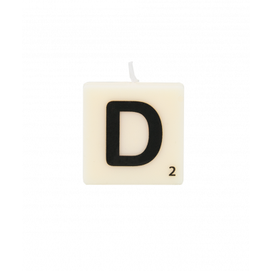 Letter and numbers candle - D