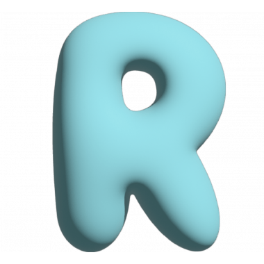 Wall Letter - R - Blue