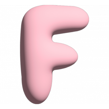 Wall Letter - F - Pink