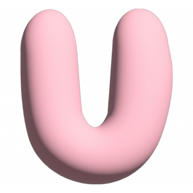 Wall Letter - U - Pink